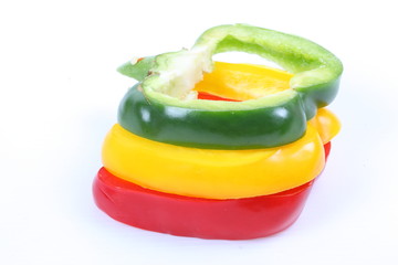 Sweet bell pepper isolated on white background cutout