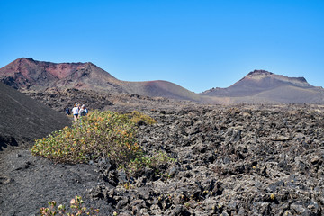 Wanderung durch den Naturpark Los Volcanes um die Vulkane Caldera de La Rilla, Montana de Santa Catalina, Pico Partido, Montana del Senalo auf der spanischen Kanareninsel Lanzarote © Rolf Dräger