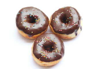 Delicious Donut with Sprinkles Isolated on White Background