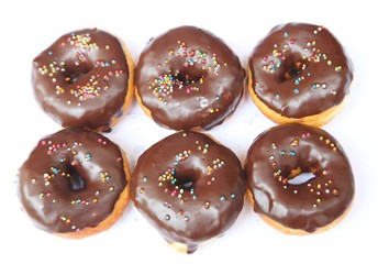 Delicious Donut with Sprinkles Isolated on White Background