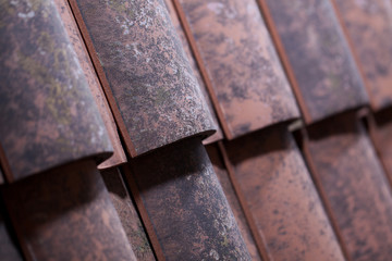 metal rusty stylish tile with a rhythmic shape