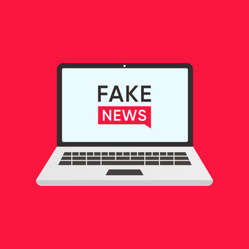 Fake News With Laptop Icon Design