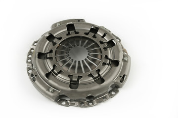 Car clutch cover on a white isolated background. Spare parts. 