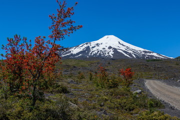 volcano osorno viewpoints blue water cabulco villarica chile volcan thaw river snow on top chile puerto varas puerto mont pucon villarica osorno blue water blue sky sunset