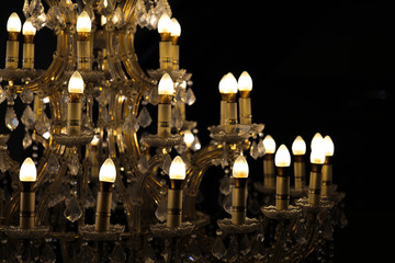 beautiful light of gold chandelier 