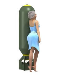 warrior woman character, 3D rendering, illustration