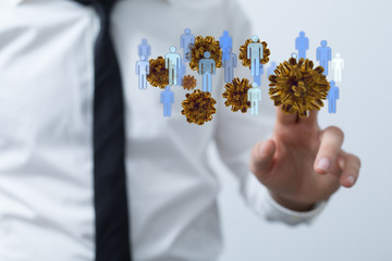 Virus Covid 19-NCP. nCoV denoted