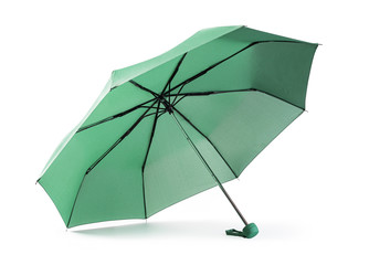 green umbrella on white background