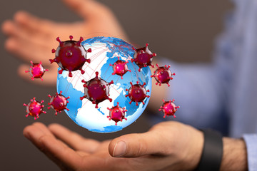 contagious coronavirus pandemic, dangerous virus outbreak 3d.