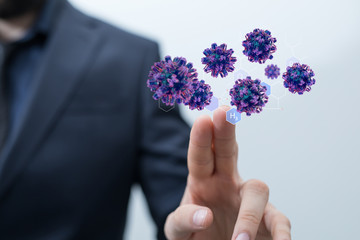 contagious coronavirus pandemic, dangerous virus outbreak 3d.