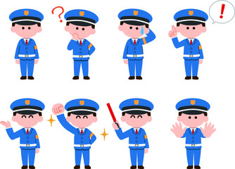 警備員 ガードマンの男性イラストセット Wall Mural マメハル 警備員 ガードマンの男性イラストセット Wall Mural マメハル