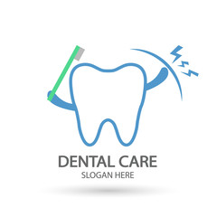 Dental clinic logo. Tooth vector template, Oral care dental and clinic symbol icon with modern design style.