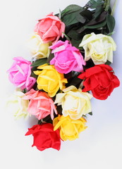 Close up Colorful textile rose 