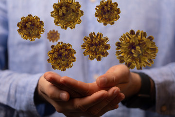 flu virus attack digital 3d  epidemic.