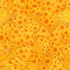 Yellow cheese seamless pattern, endless food texture
