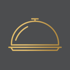 golden food tray icon- vector illustration
