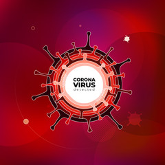 Coronavirus COVID-19 SARS-CoV-2 on a blue futuristic background. Virus infections prevention methods infographics. Deadly type of virus 2019-nCoV. Coronavirus microbe vector illustration