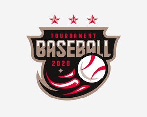 Baseball logo design, emblem tournament template editable for your design.