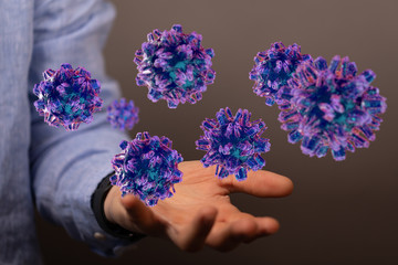 flu virus attack digital 3d  epidemic.
