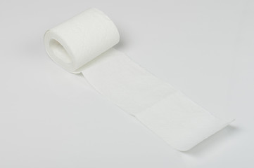 One soft edge of toilet paper