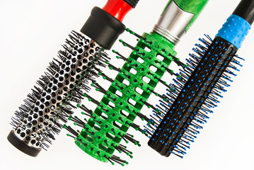 Round comb for styling and curling hair.