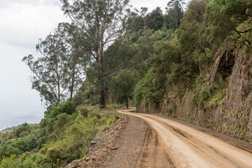 Fototapeta na wymiar Road in Simien Mountains, Ethiopia