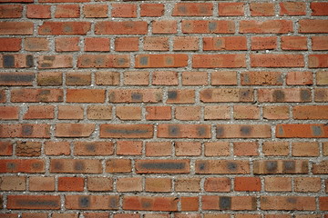 Background texture of an old wall built of red brick