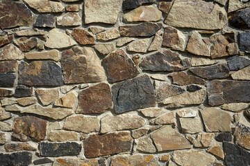 Background texture of an old wall built of different stone