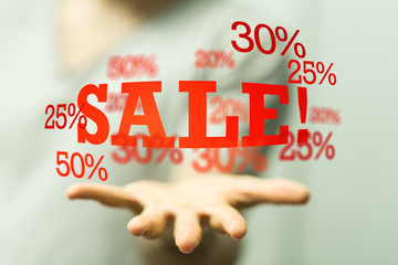 Discount and commission concept 3d