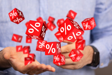 Discount and commission concept 3d