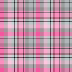 Seamless pattern in great cozy pink, grey and black  colors for plaid, fabric, textile, clothes, tablecloth and other things. Vector image.