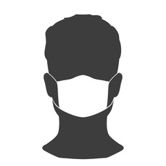 Man in a medical mask. A simple image to protect against external influences. Vector.