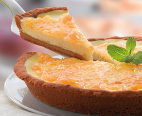 Dulce, tarta de albaricoque. Sweet, apricot tart