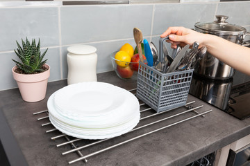 A dishwasher is necessary equipment that is used in every kitchen.