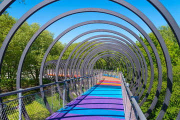 slinky springs to fame bridge Oberbausen, Germany - Powered by Adobe