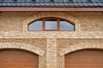 Garage building for two boxes. Fragment.