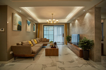 Living room in renovated model room