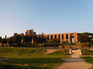 Circus Maximus, a green space & remains of a stone & marble arena,Rome, Italy