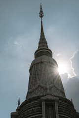 Cambodian temple facing the sun
