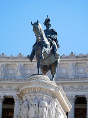 Fototapeta na wymiar Statue in Rome, Italy against clear blue summer sky