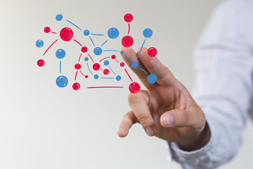 team work connection digital concept .