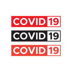 COVID-19 design lettering logo vector
