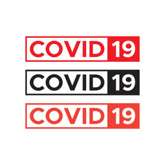 COVID-19 design lettering logo vector