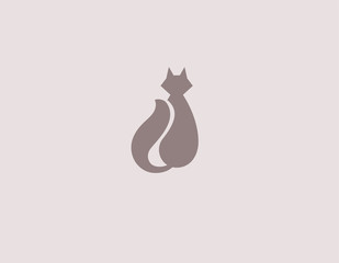 Abstract geometric logo icon cat silhouette back view for your company