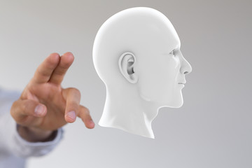 head with symbol neurons in brain.