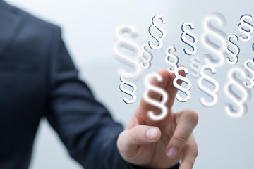paragraph law sign digital in hand