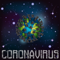 Naklejka premium Coronavirus Covid-19 infects planet Earth. vector illustration