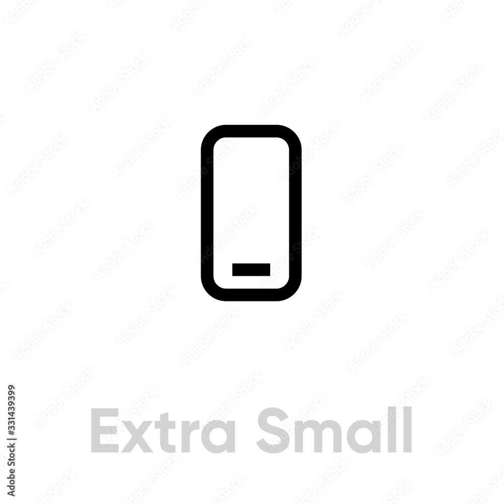 Wall mural extra small phone tech specs icon. editable line vector.