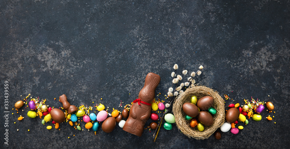 Wall mural Chocolate Easter eggs