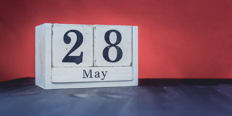 May 28 - May 28th - Beautiful spring - the most positive season of the year - White blocks with date and May symbols